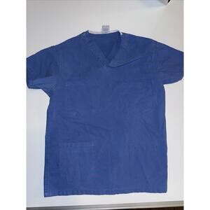 Medline Angelstat UNISEX Scrub Top size Small Blue Reversible See Description